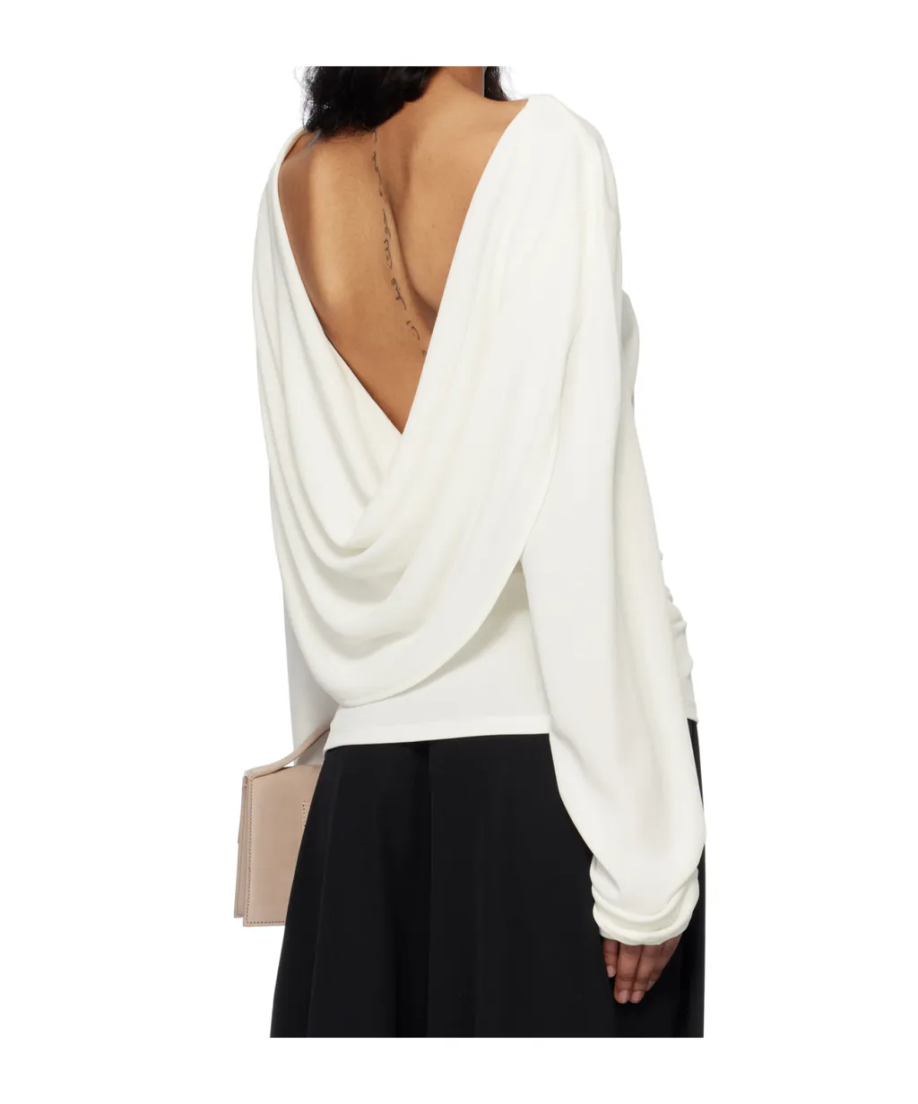 Long-Sleeved Backless Top