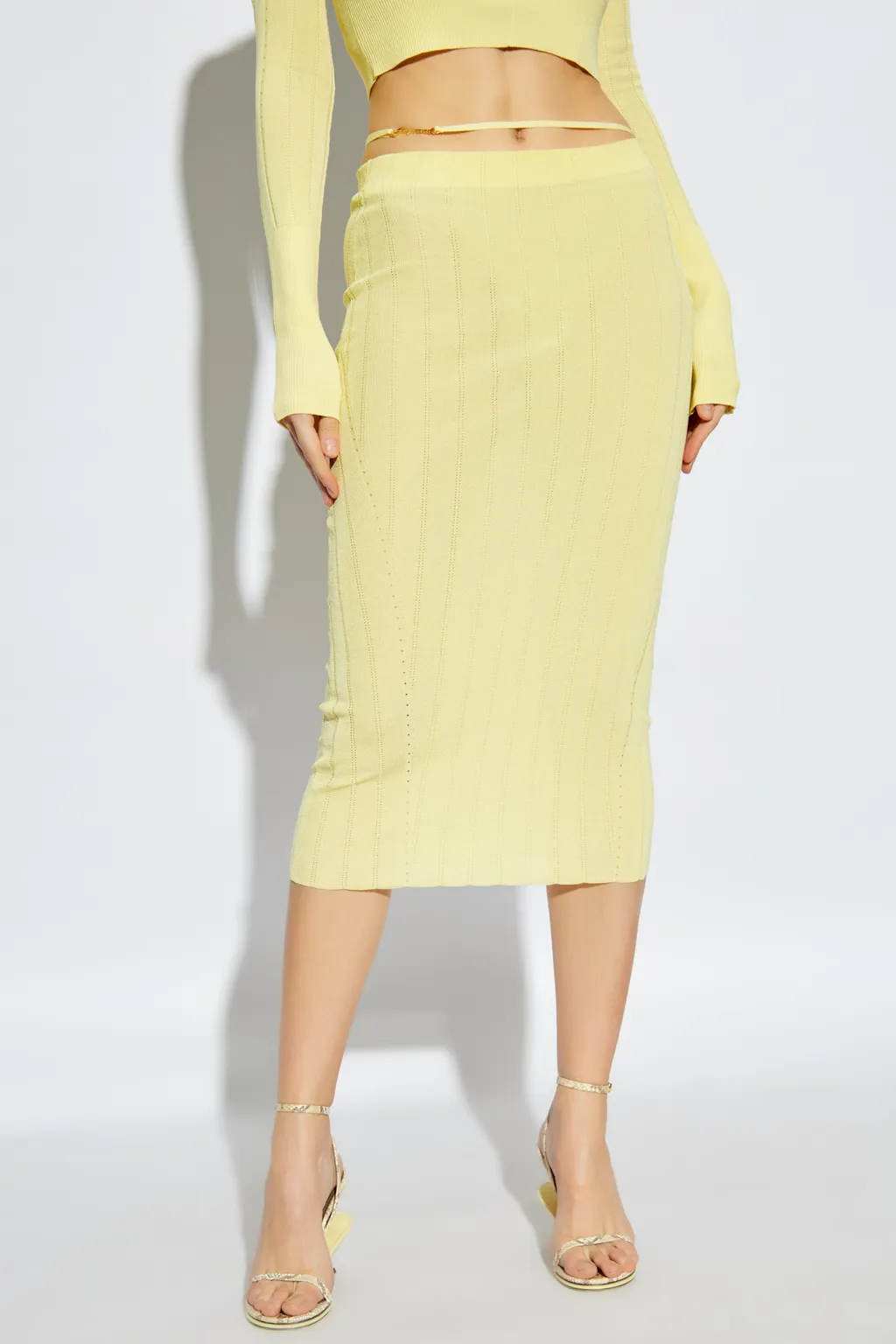 La Jupe Pralù Scallop Hem Midi Skirt