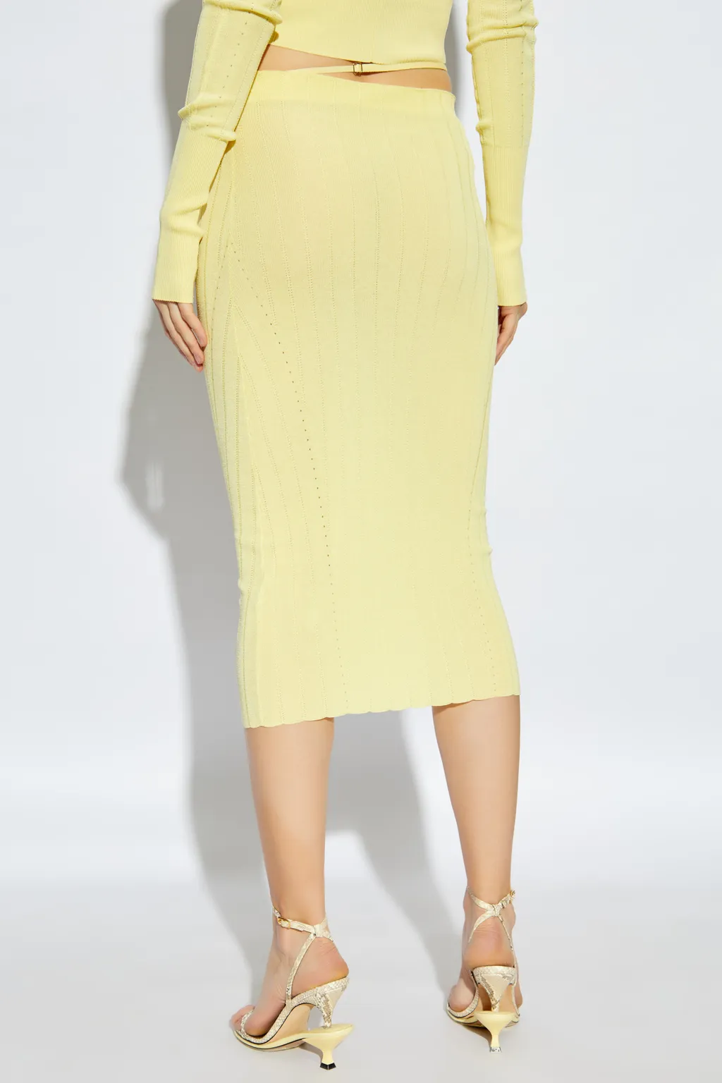 La Jupe Pralù Scallop Hem Midi Skirt