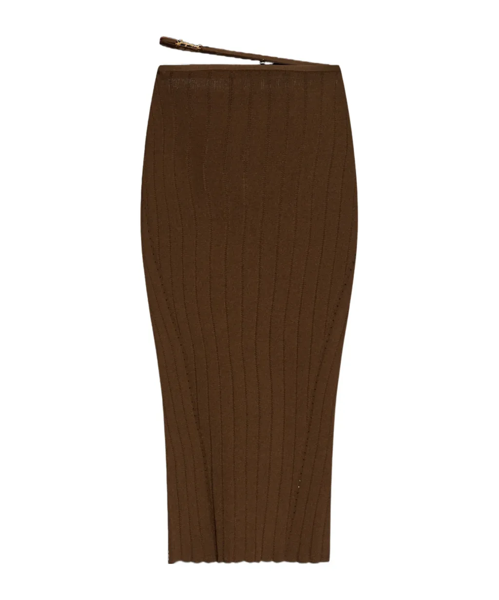 La Jupe Pralù Scallop Hem Midi Skirt