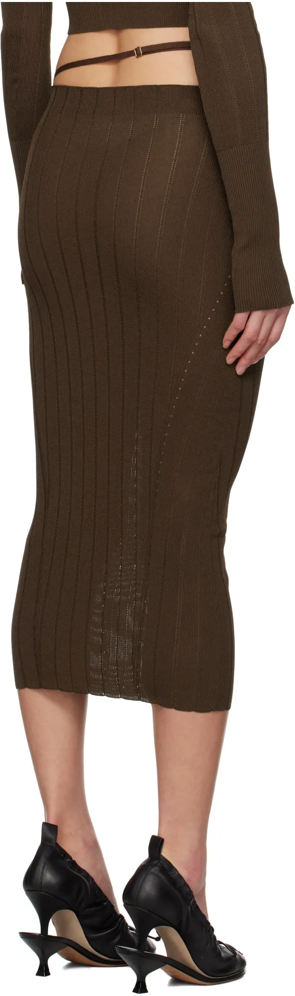 La Jupe Pralù Scallop Hem Midi Skirt