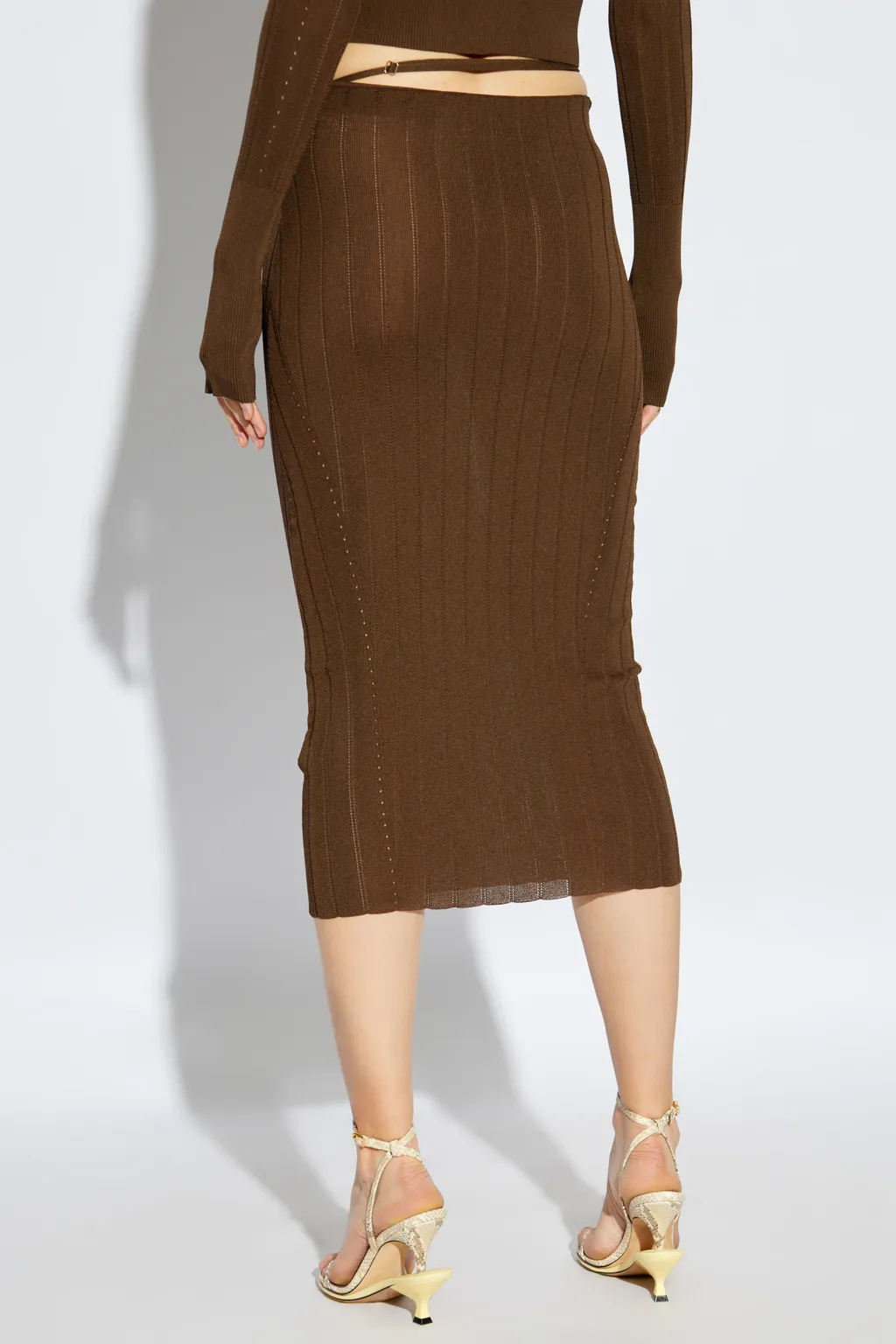 La Jupe Pralù Scallop Hem Midi Skirt