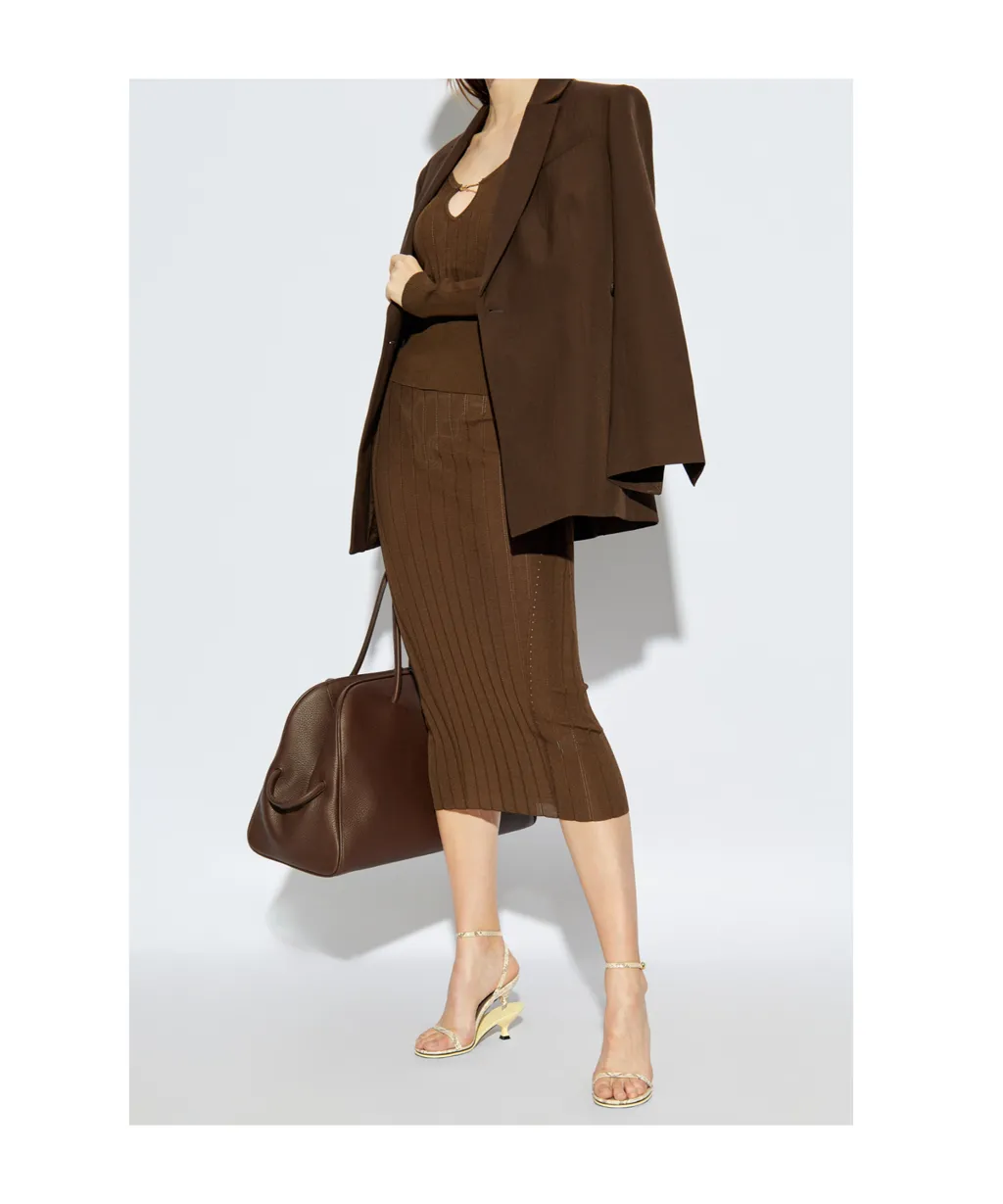 La Jupe Pralù Scallop Hem Midi Skirt
