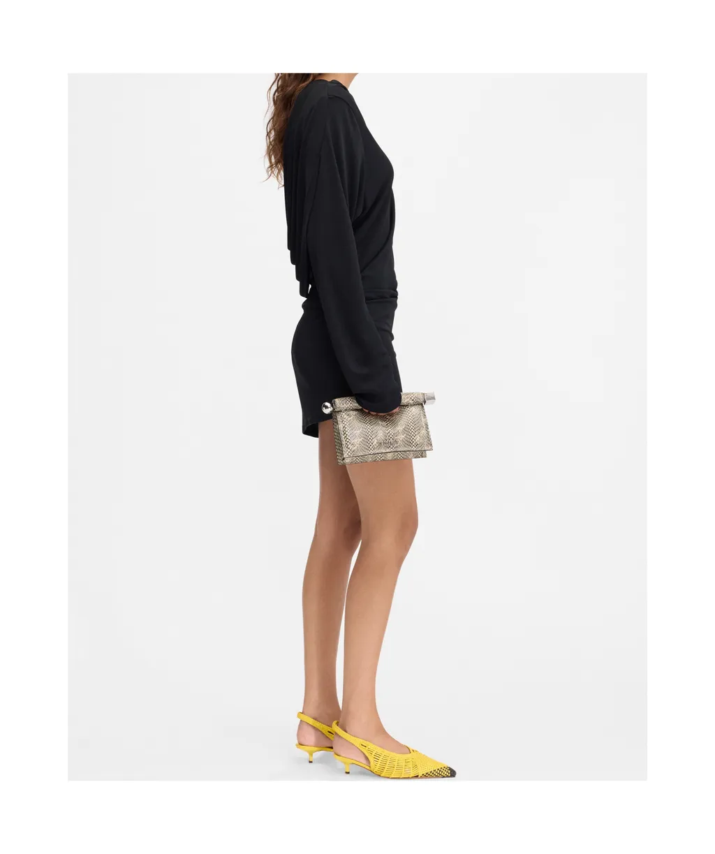 Gathered Long-Sleeve Dress