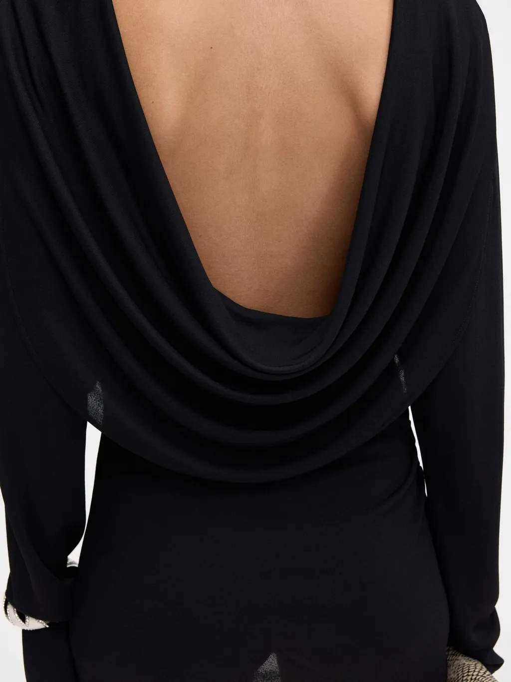Gathered Long-Sleeve Dress