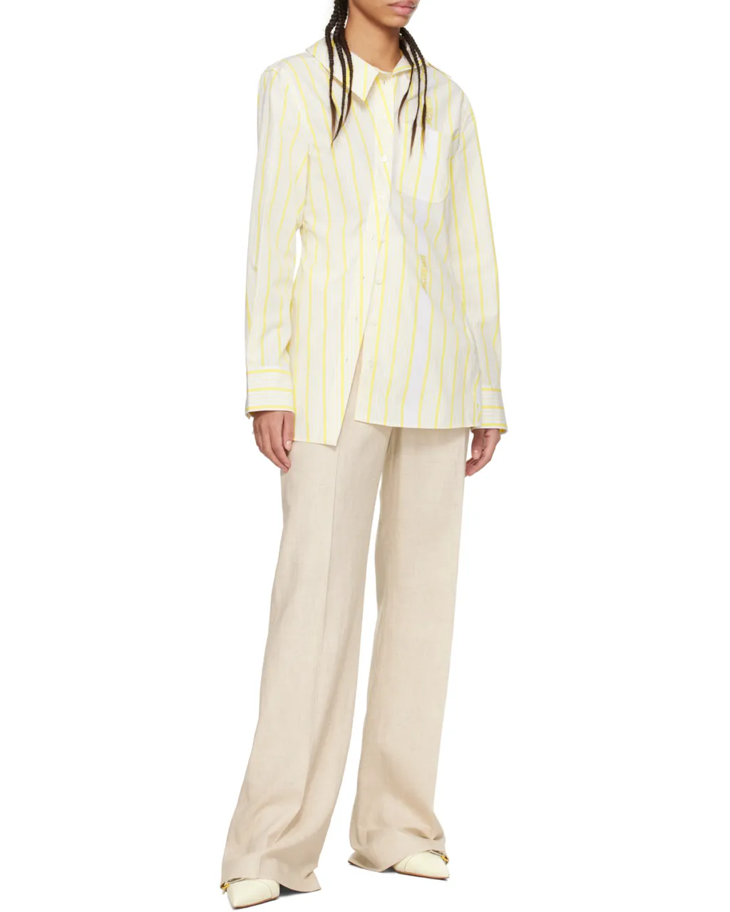 La Chemise Pablo Asymmetric Striped Shirt