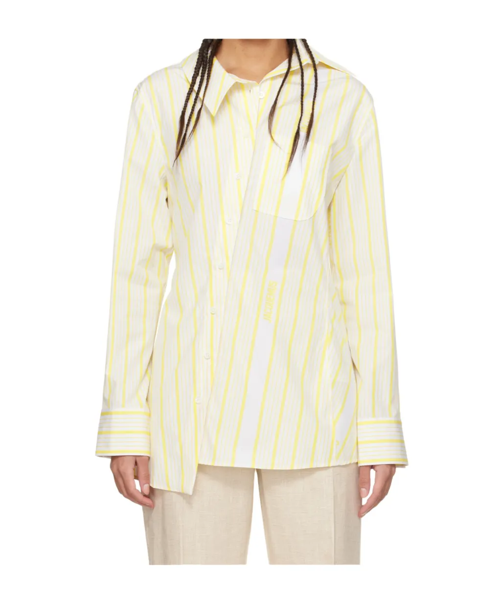 La Chemise Pablo Asymmetric Striped Shirt