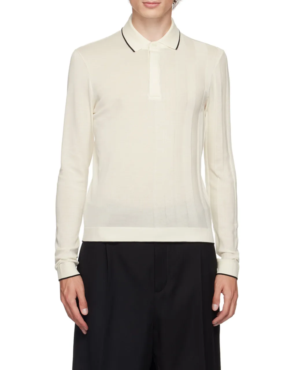 Lapel Long-Sleeved Polo Shirt