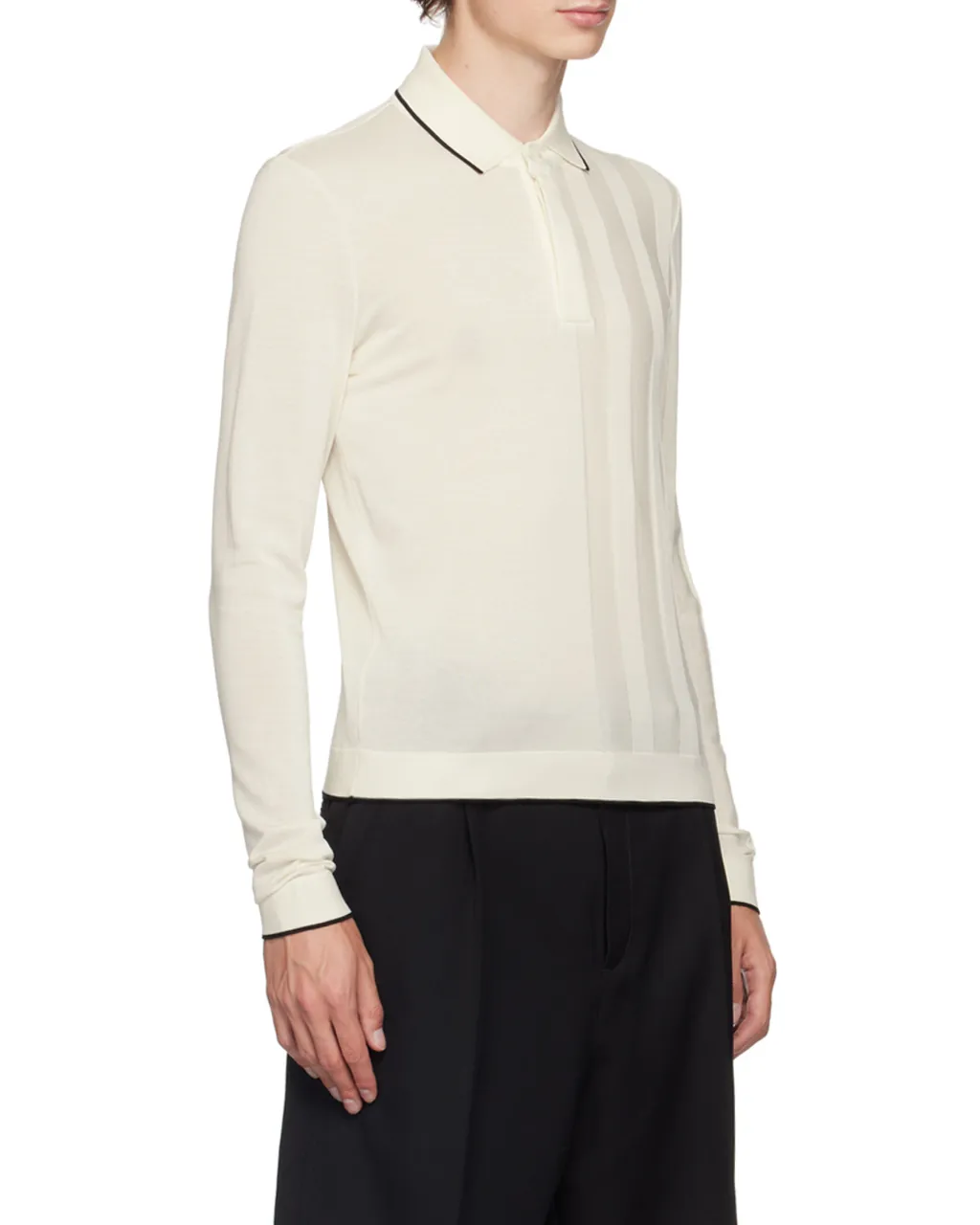 Lapel Long-Sleeved Polo Shirt
