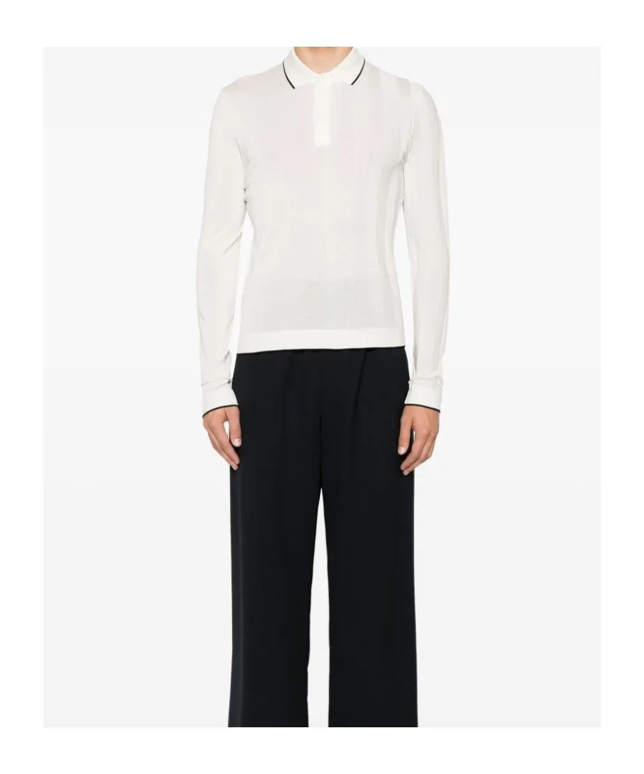 Lapel Long-Sleeved Polo Shirt