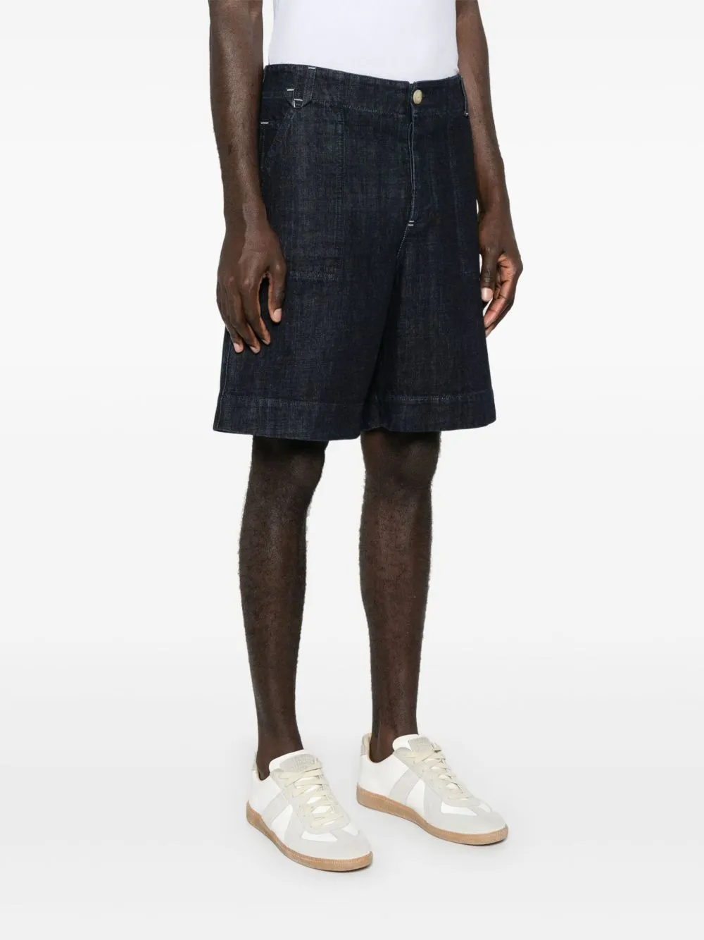 Belt-Loop Denim Shorts