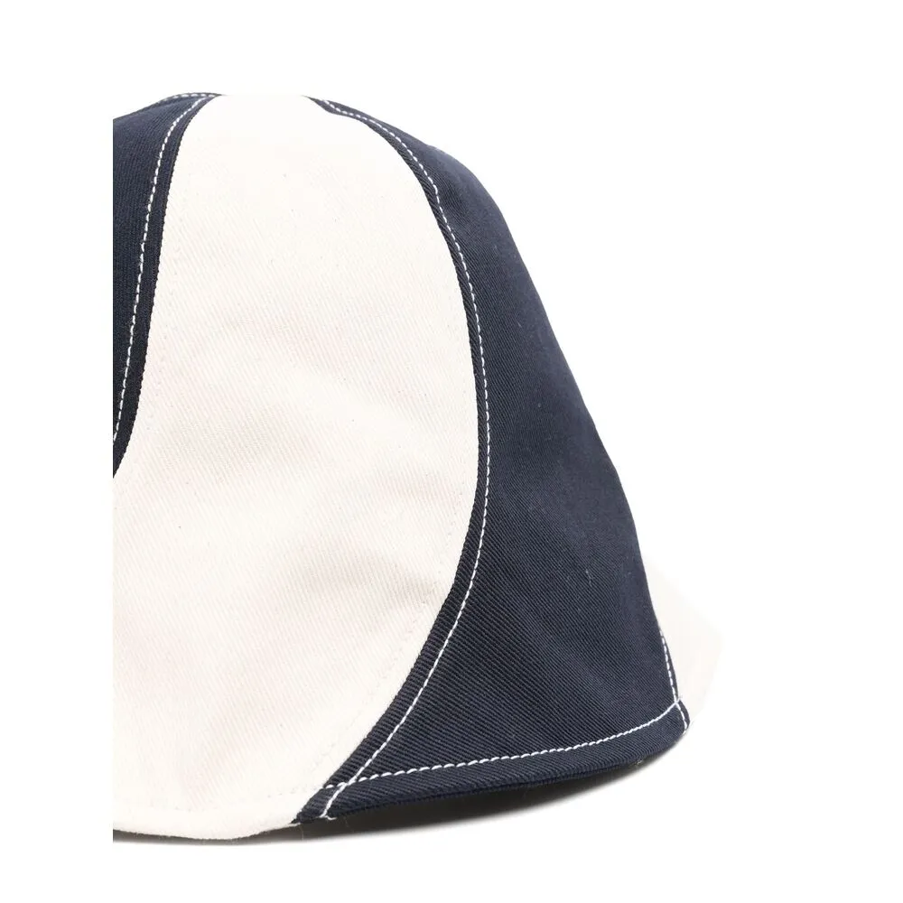 Logo Embroidered Striped Bucket Hat