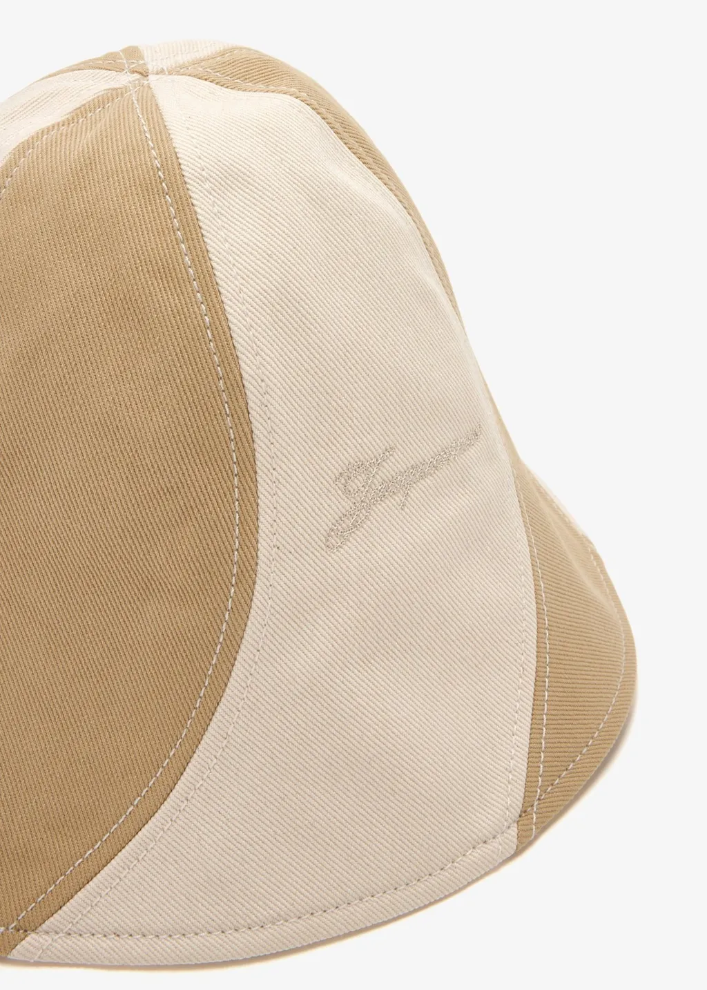 Logo Embroidered Striped Bucket Hat