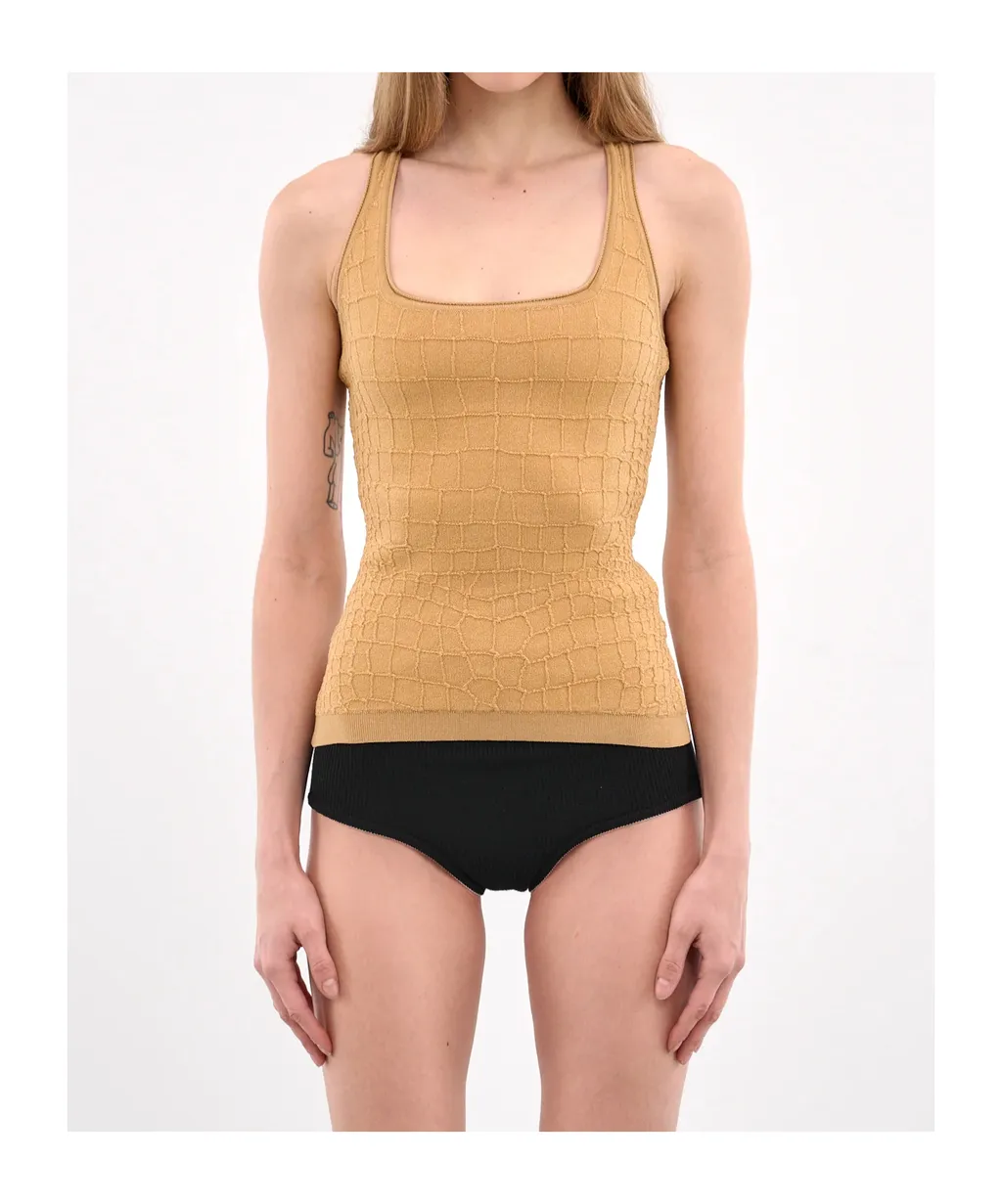 Square-Neck Sleeveless Vest