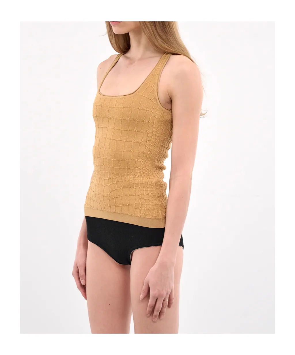 Square-Neck Sleeveless Vest