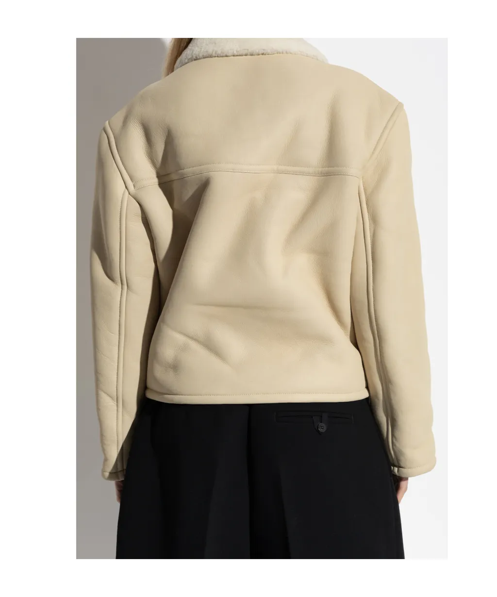Double-Breasted Shearling Coat