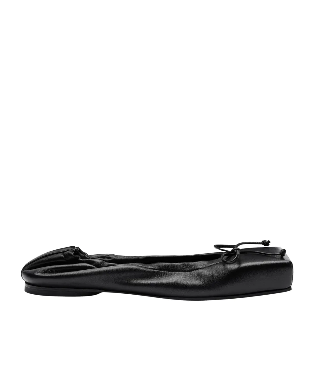 Bow Detailed Square-Toe Flats