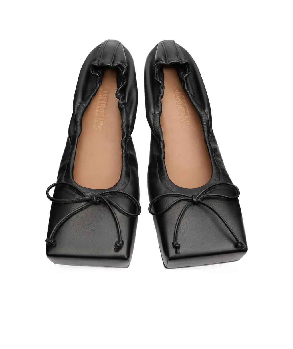 Bow Detailed Square-Toe Flats