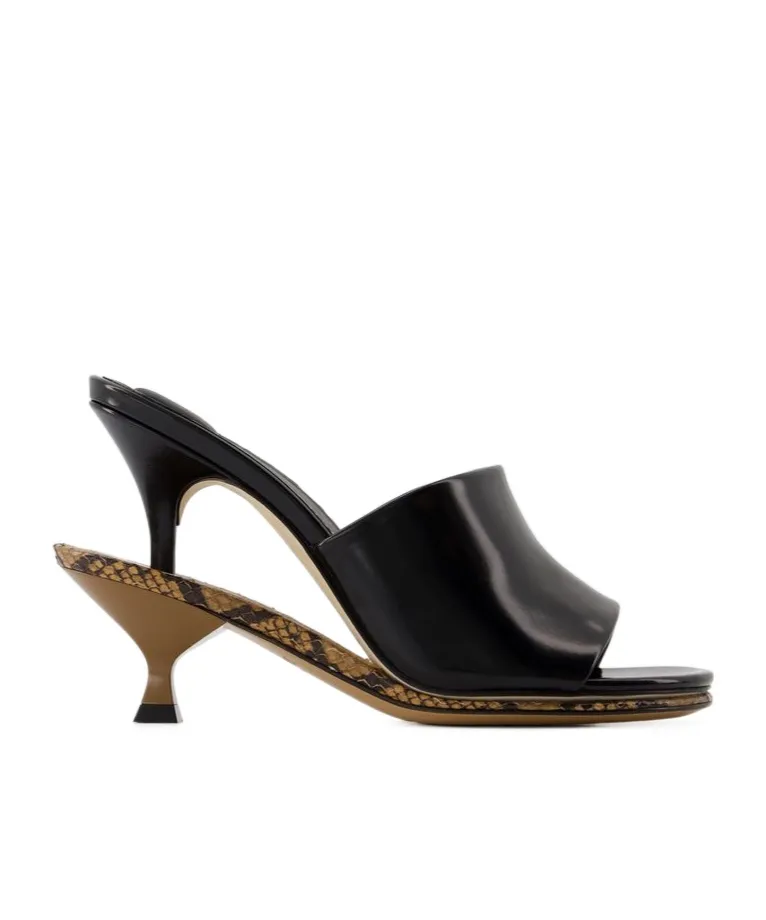 Double-Layer Round-Head High-Heeled Sandals