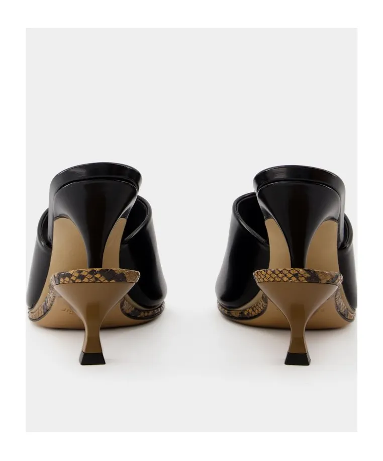 Double-Layer Round-Head High-Heeled Sandals