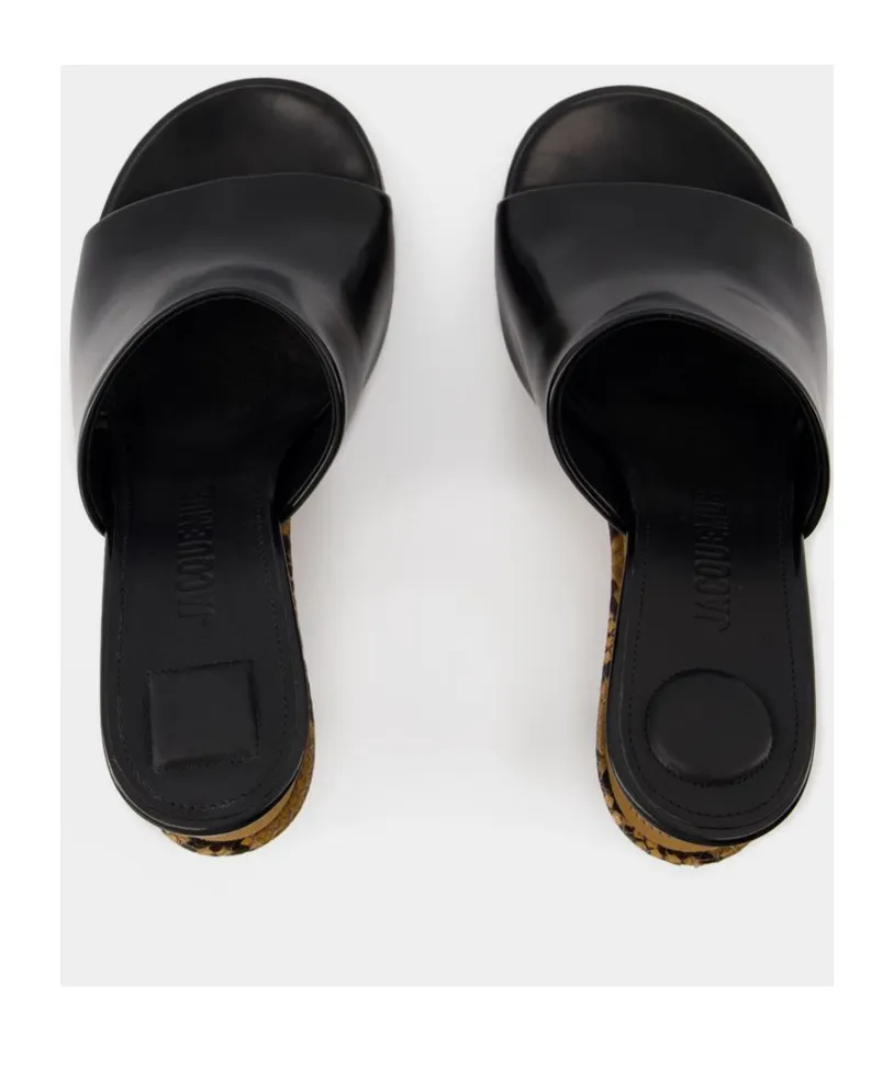 Double-Layer Round-Head High-Heeled Sandals