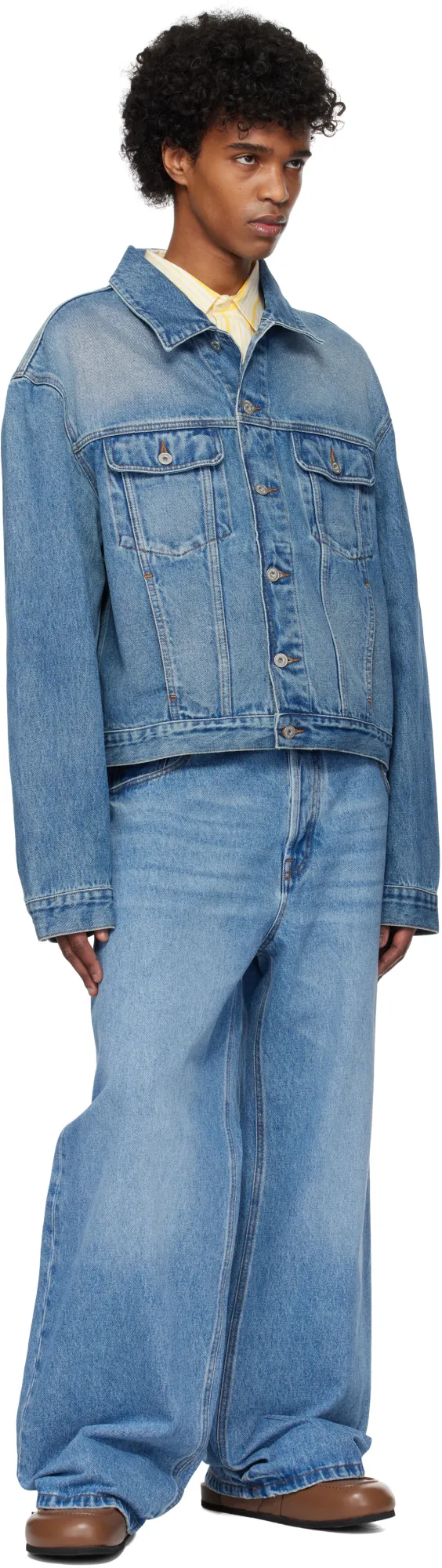 Collared Button-Up Denim Jacket