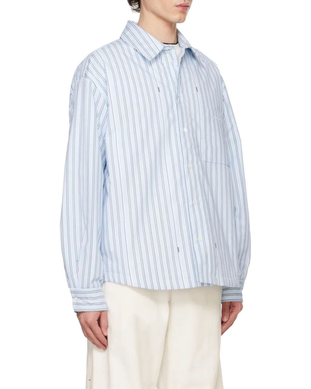 Striped Collared Long-Sleeve Shirt