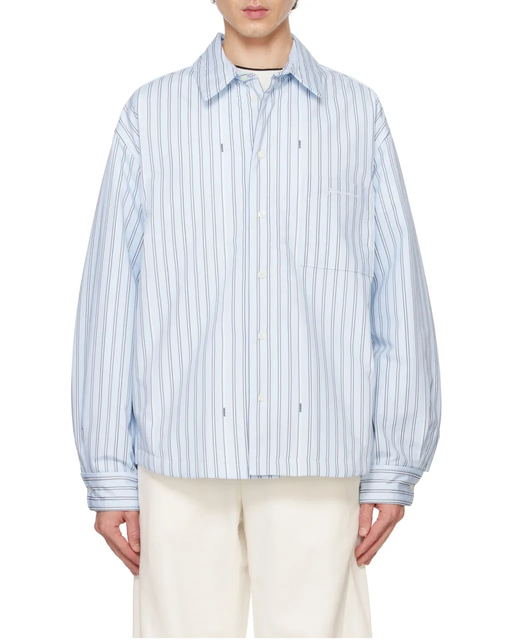 Striped Collared Long-Sleeve Shirt