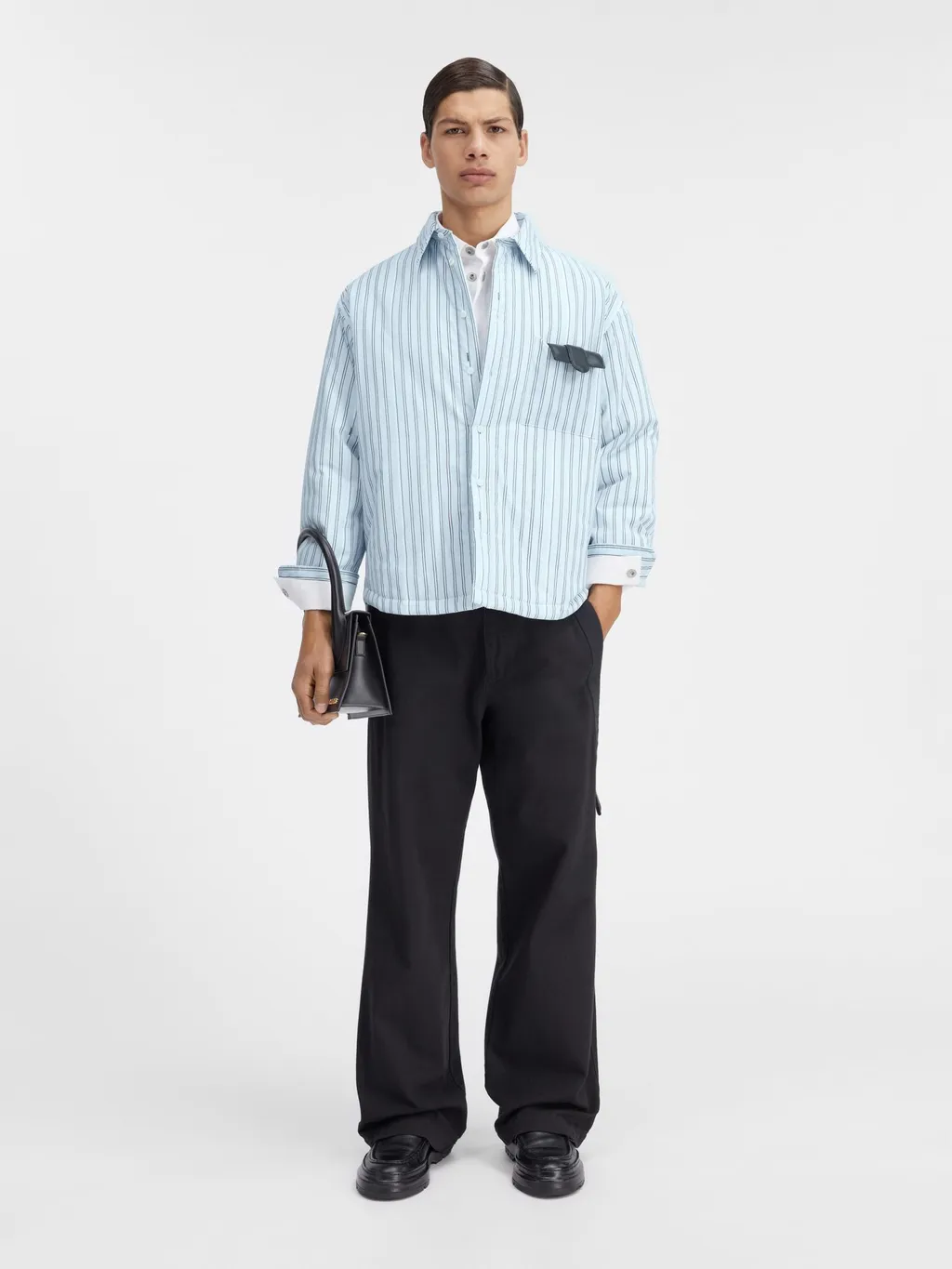 Striped Collared Long-Sleeve Shirt