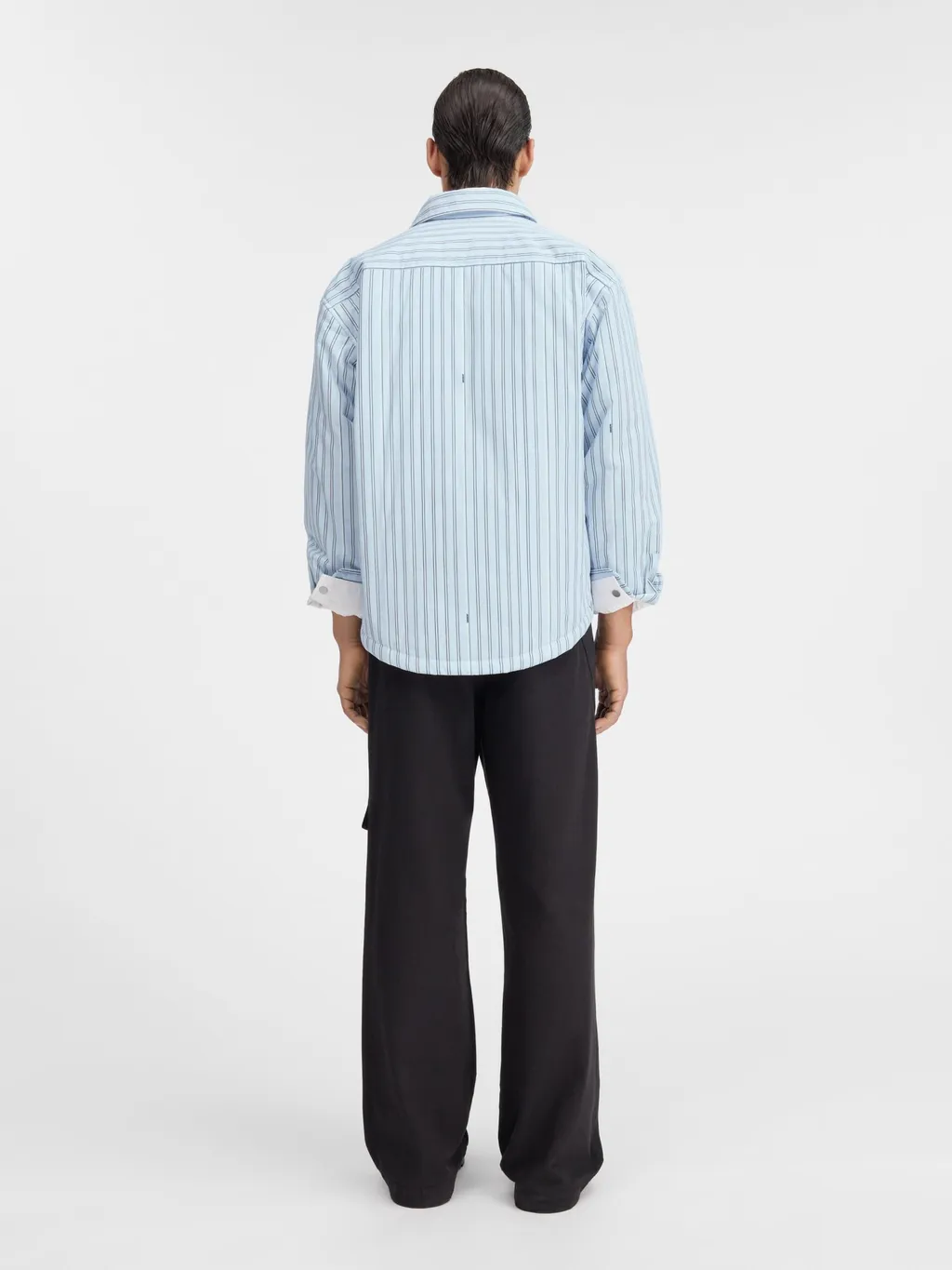 Striped Collared Long-Sleeve Shirt
