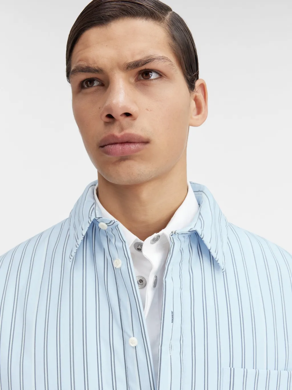 Striped Collared Long-Sleeve Shirt