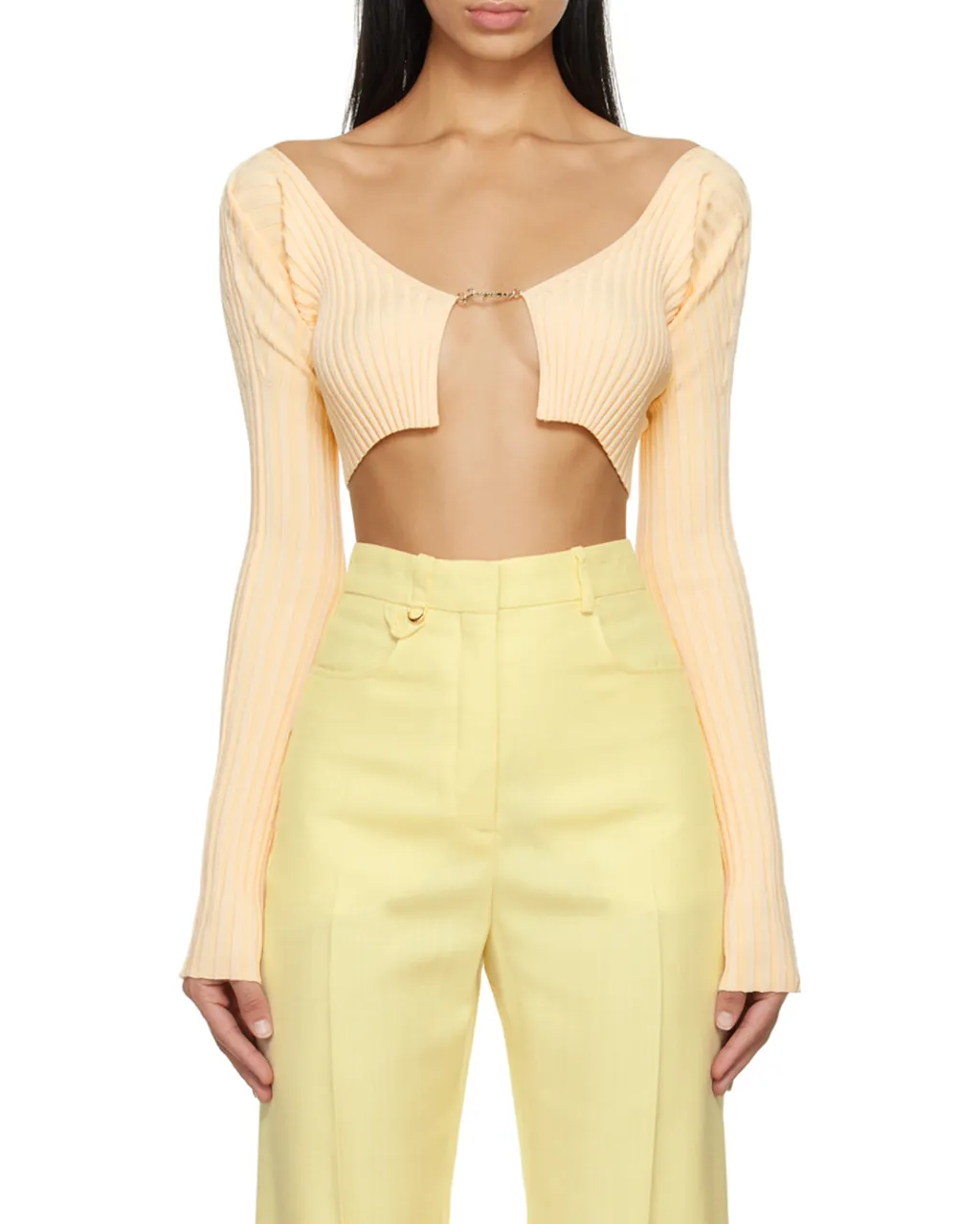 Logo Plaque Cropped Long Sleeve Top