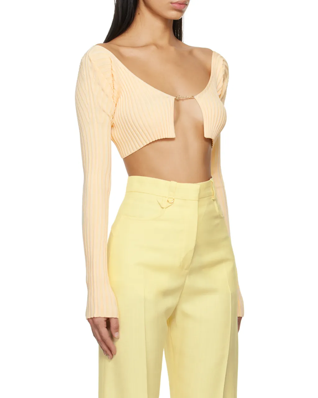 Logo Plaque Cropped Long Sleeve Top