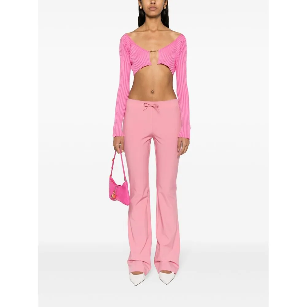 Logo Plaque Cropped Long-Sleeve Top