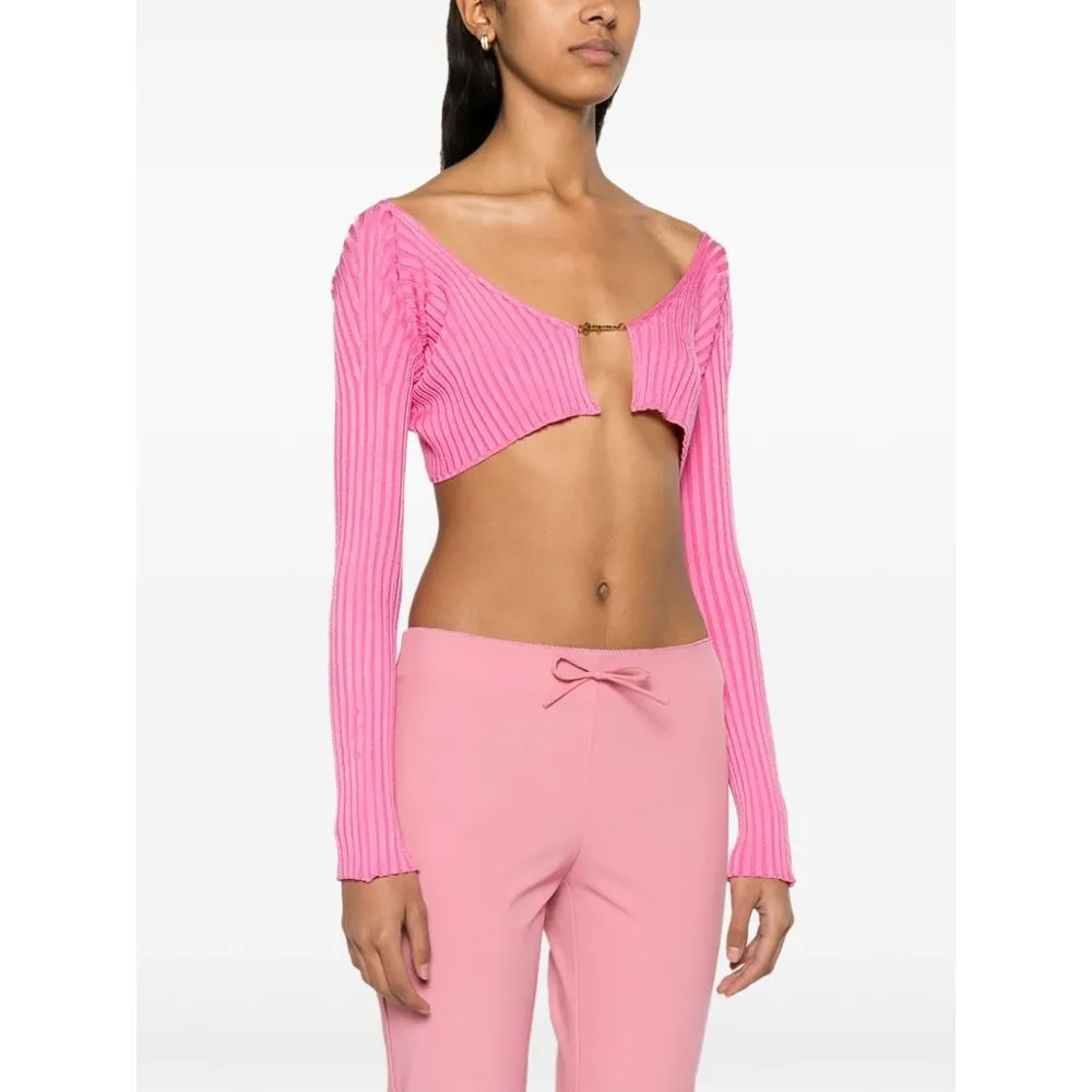 Logo Plaque Cropped Long-Sleeve Top