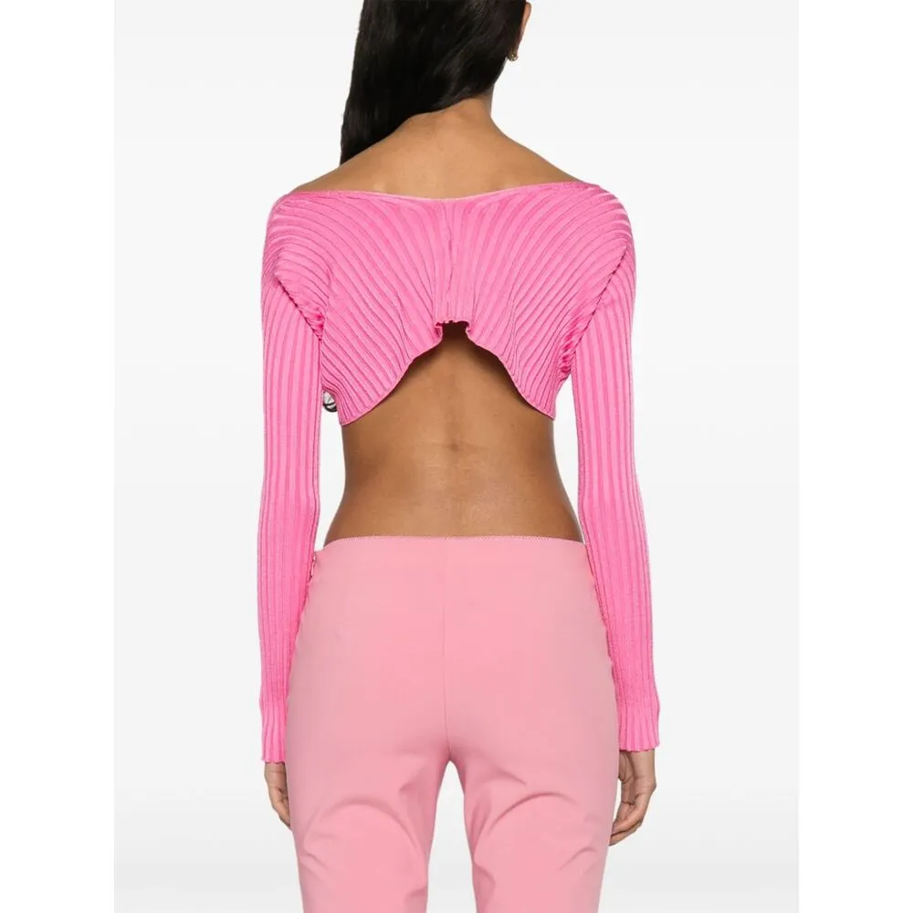 Logo Plaque Cropped Long-Sleeve Top