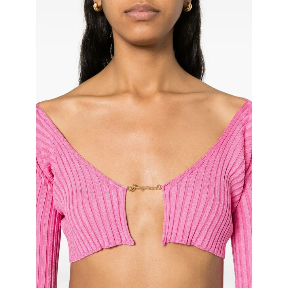Logo Plaque Cropped Long-Sleeve Top