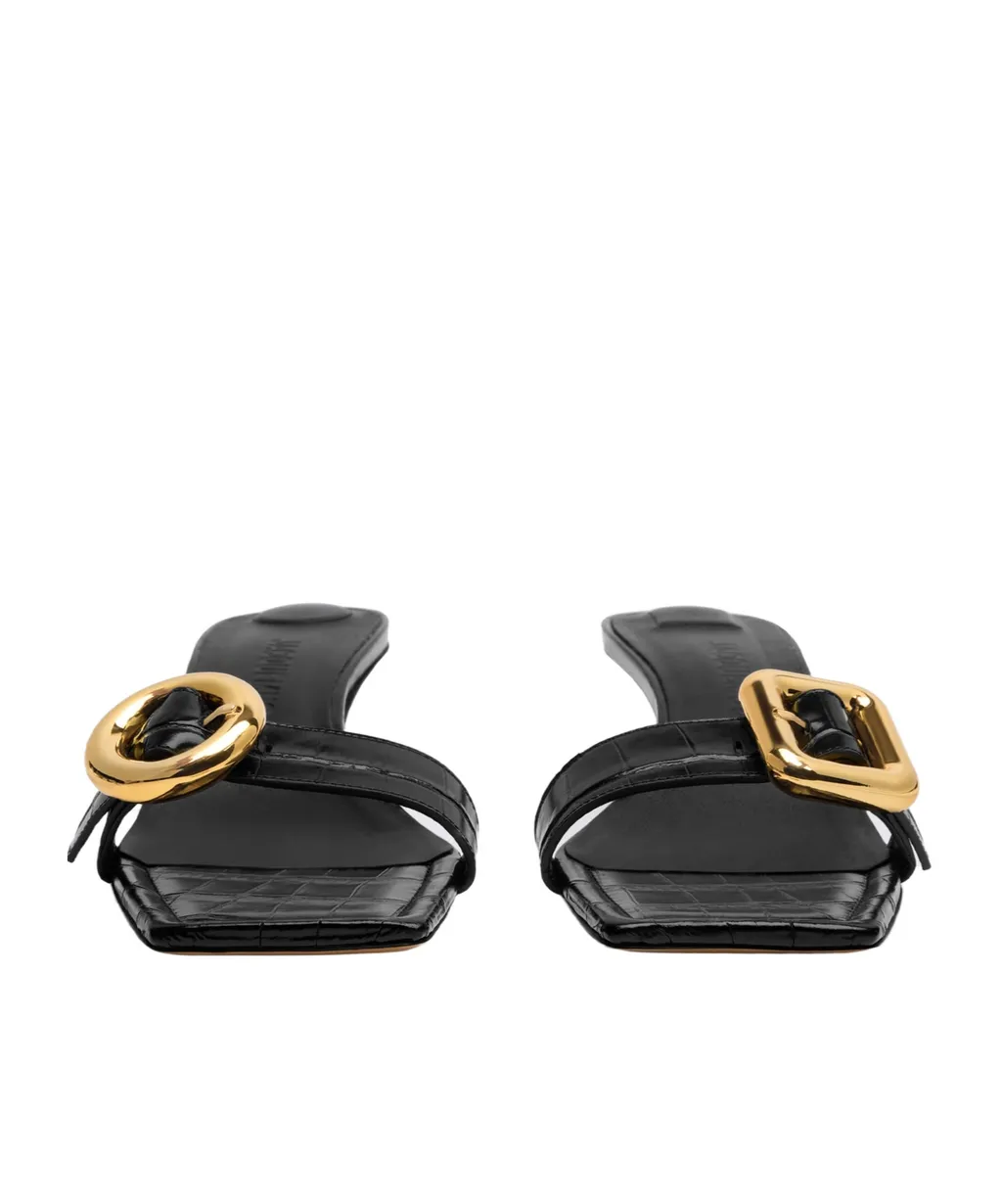 Square-Headed High-Heeled Sandals