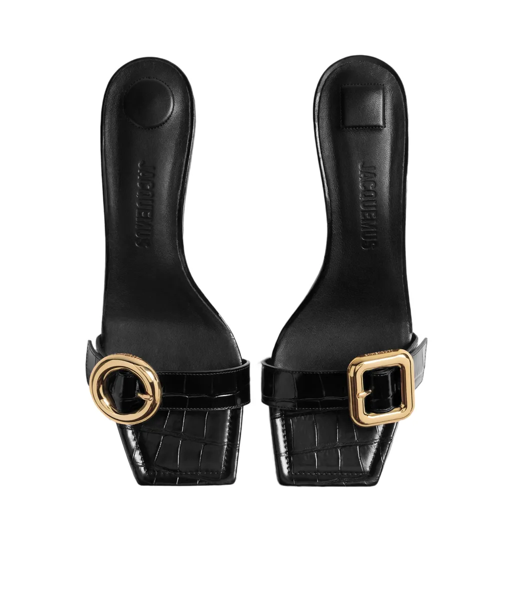 Square-Headed High-Heeled Sandals