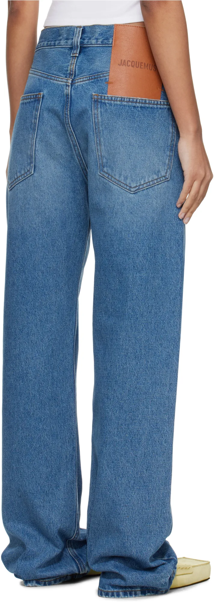 Logo Patch Straight Leg Jeans