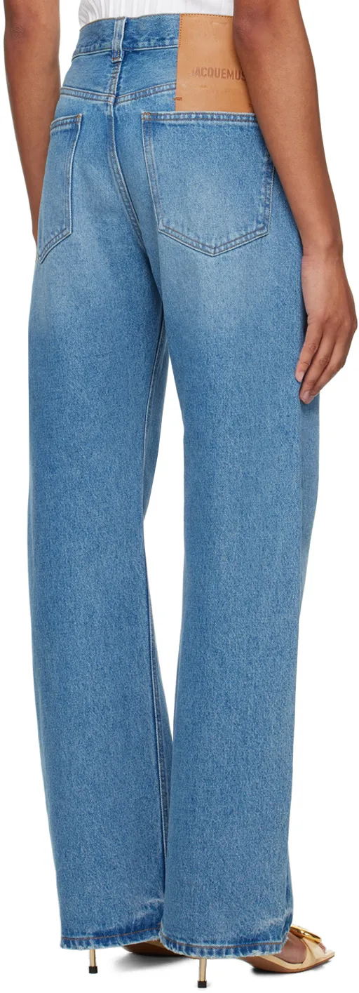 Logo Patch Straight Leg Jeans