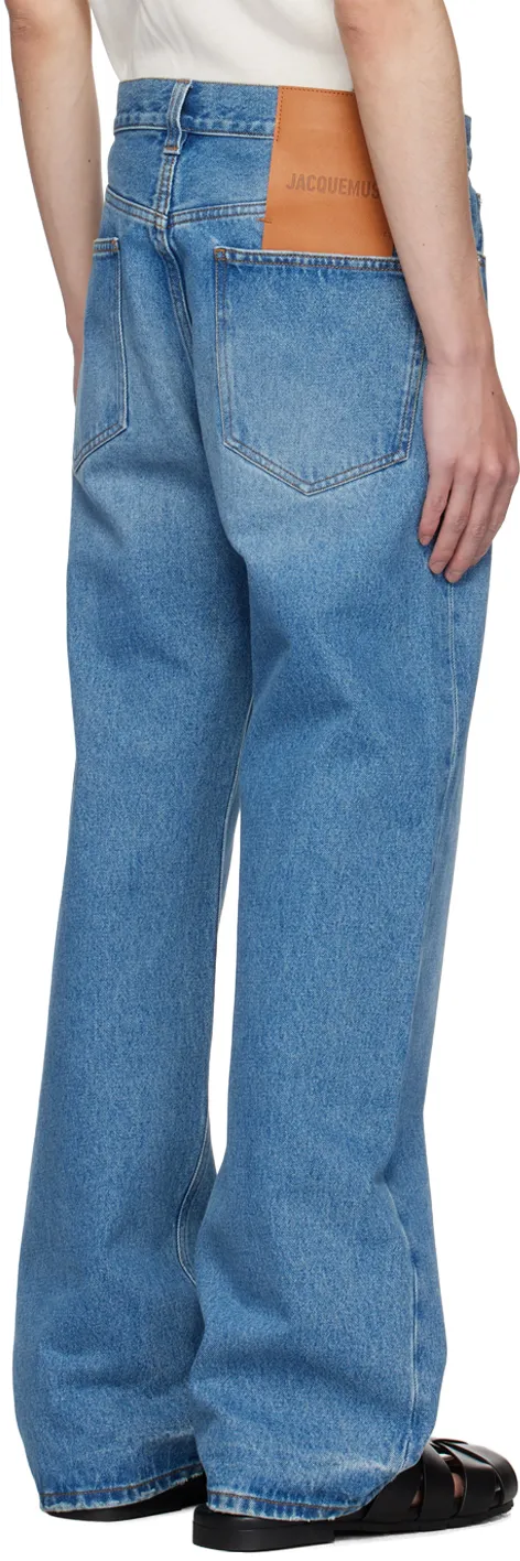 Logo Patch Straight Leg Jeans