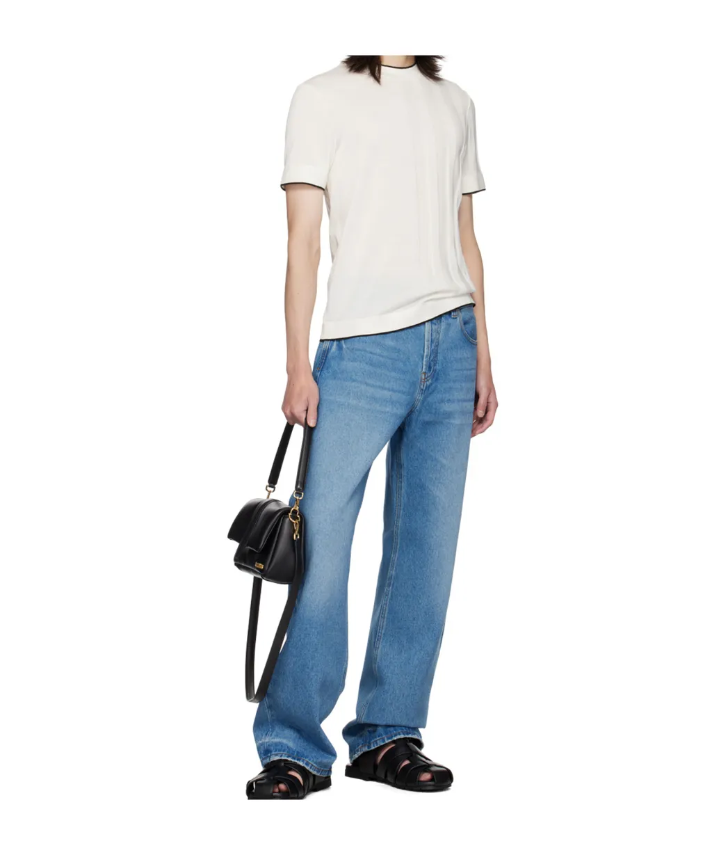 Logo Patch Straight Leg Jeans