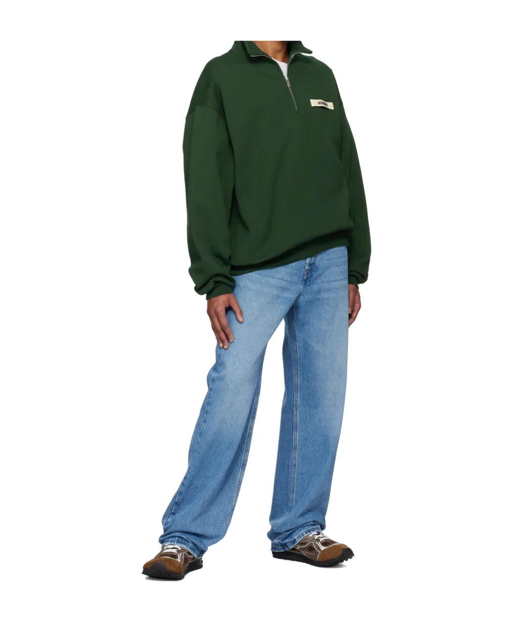 Logo Patch Straight Leg Jeans
