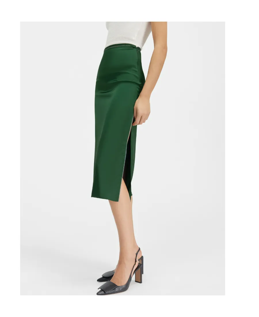 Logo Plaque Midi Skirt