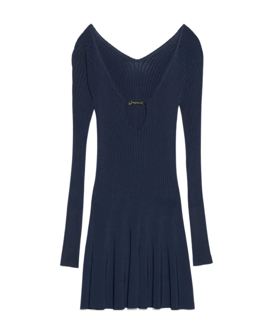 Long Sleeve Scalloped Mini Dress