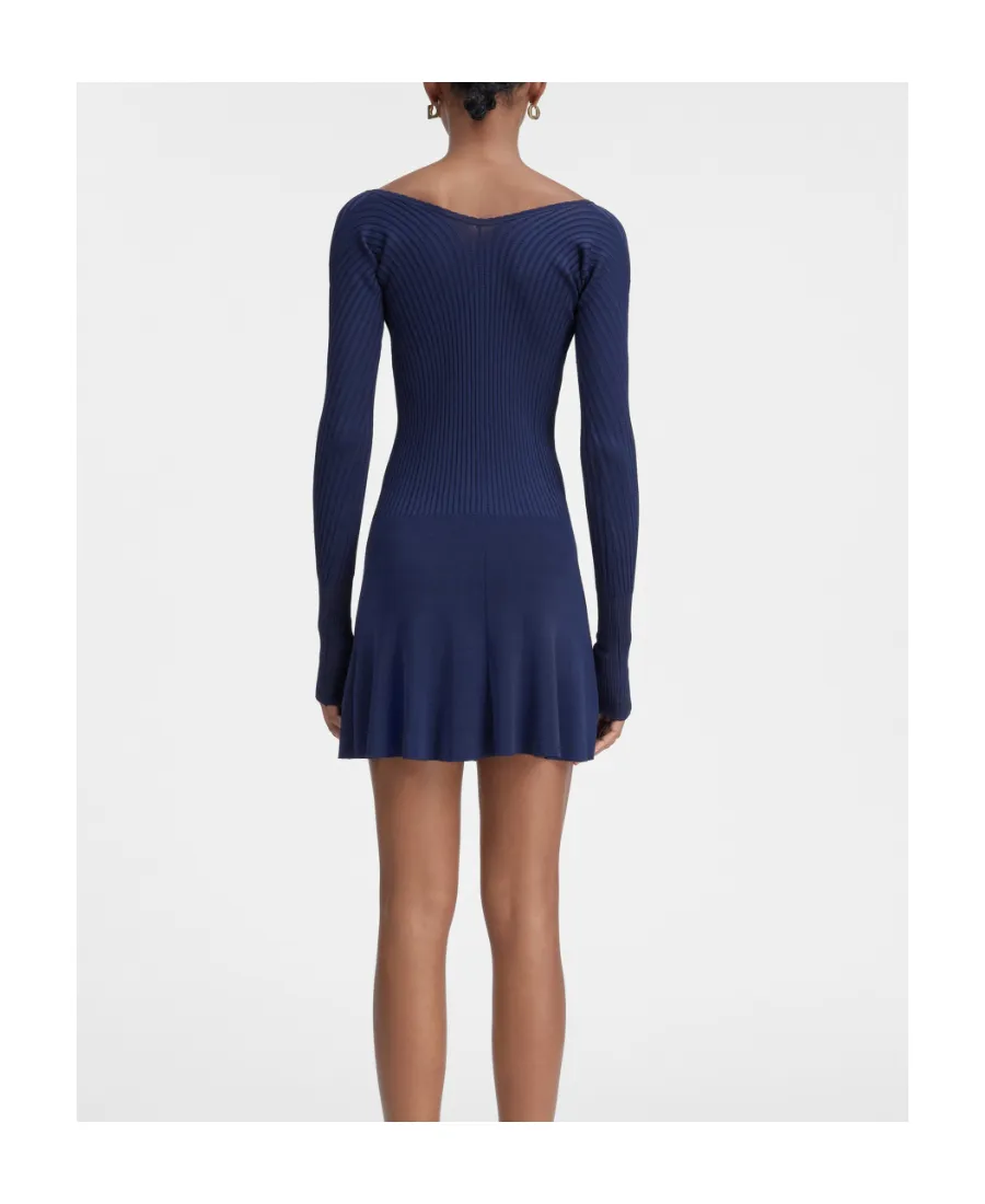 Long Sleeve Scalloped Mini Dress
