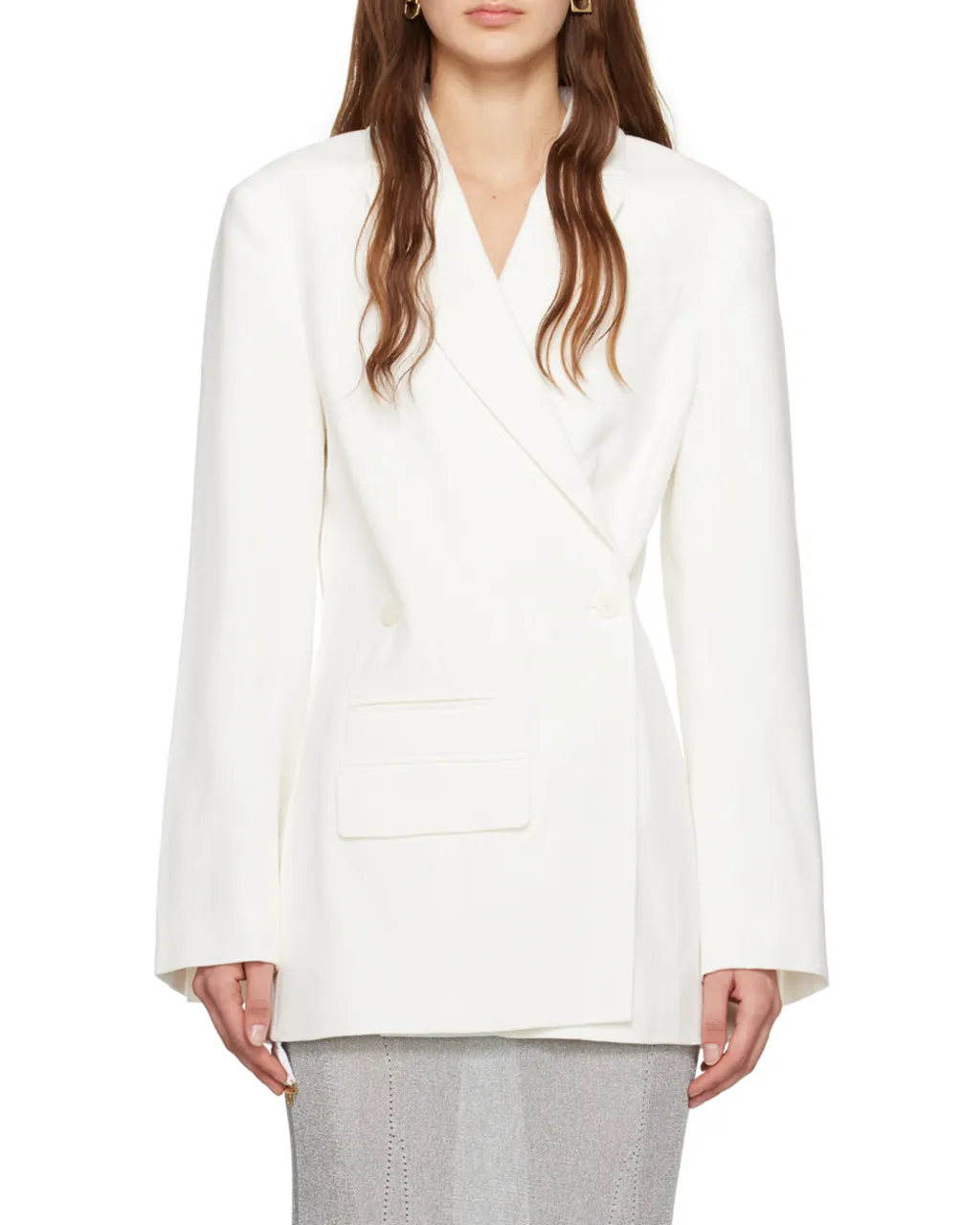 Crossover Double-Breasted Blazer