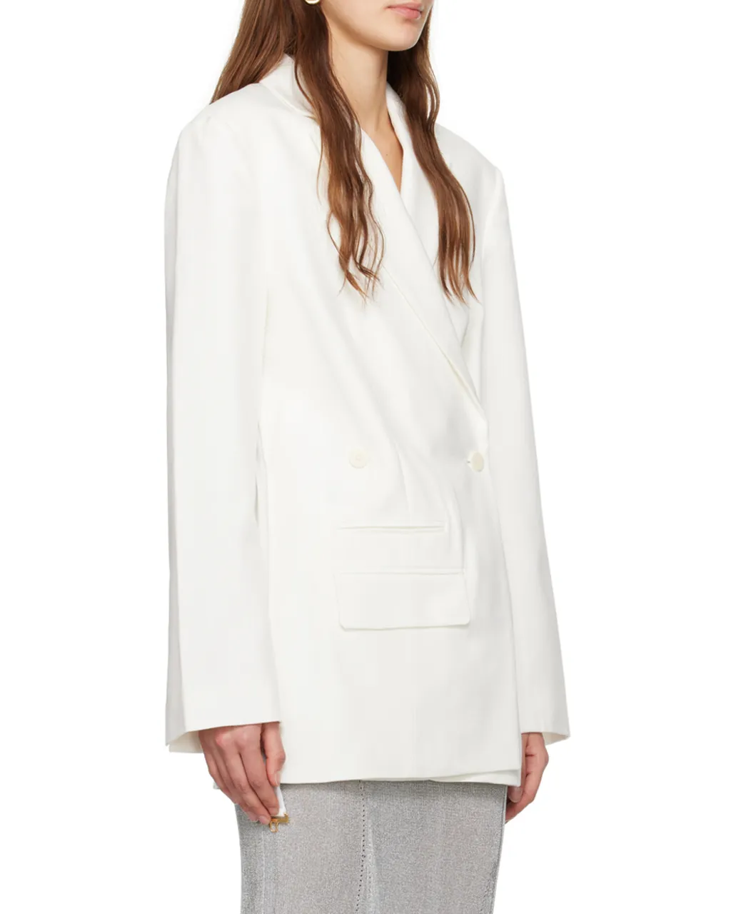 Crossover Double-Breasted Blazer