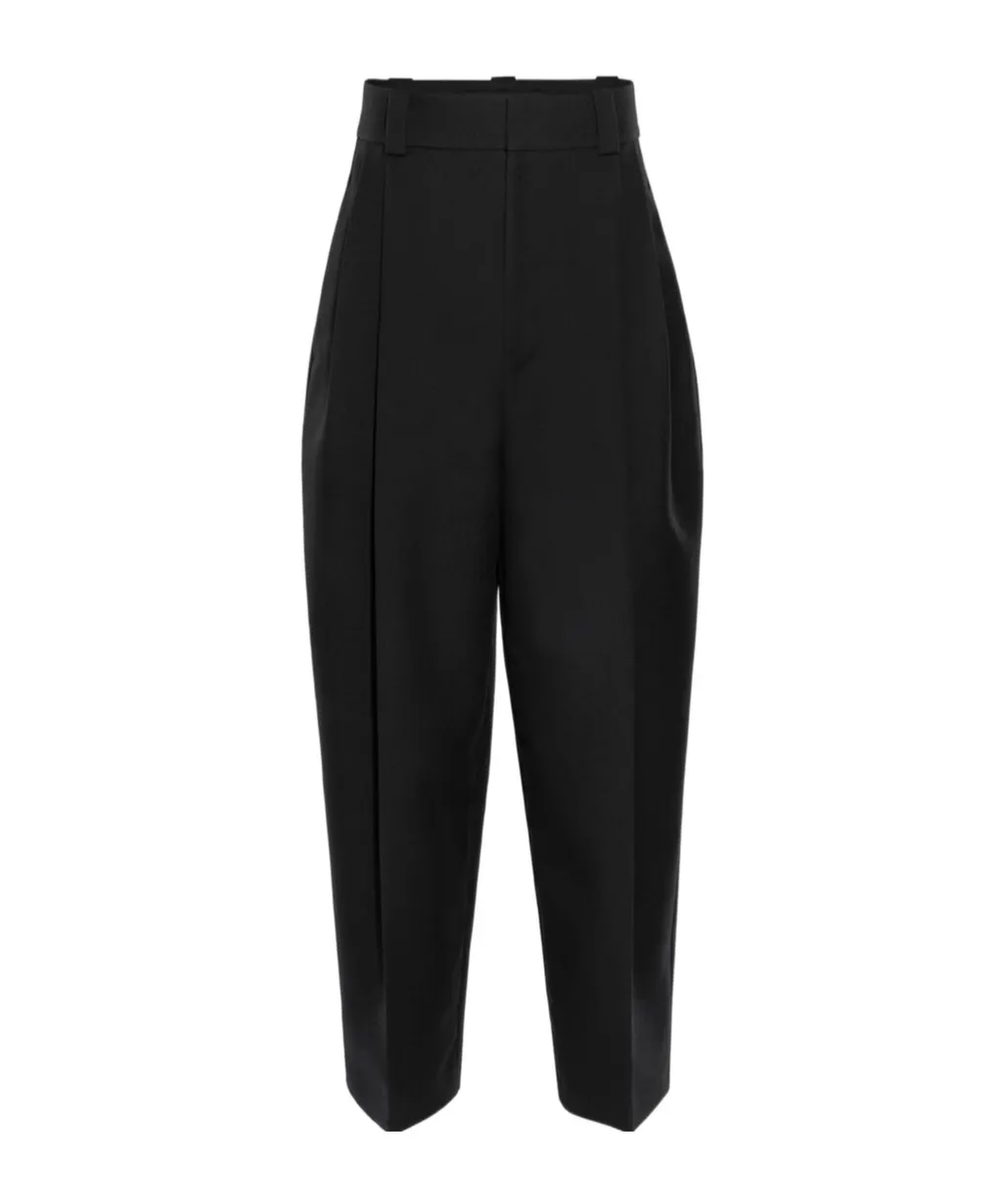 Curved Pleated Trousers
